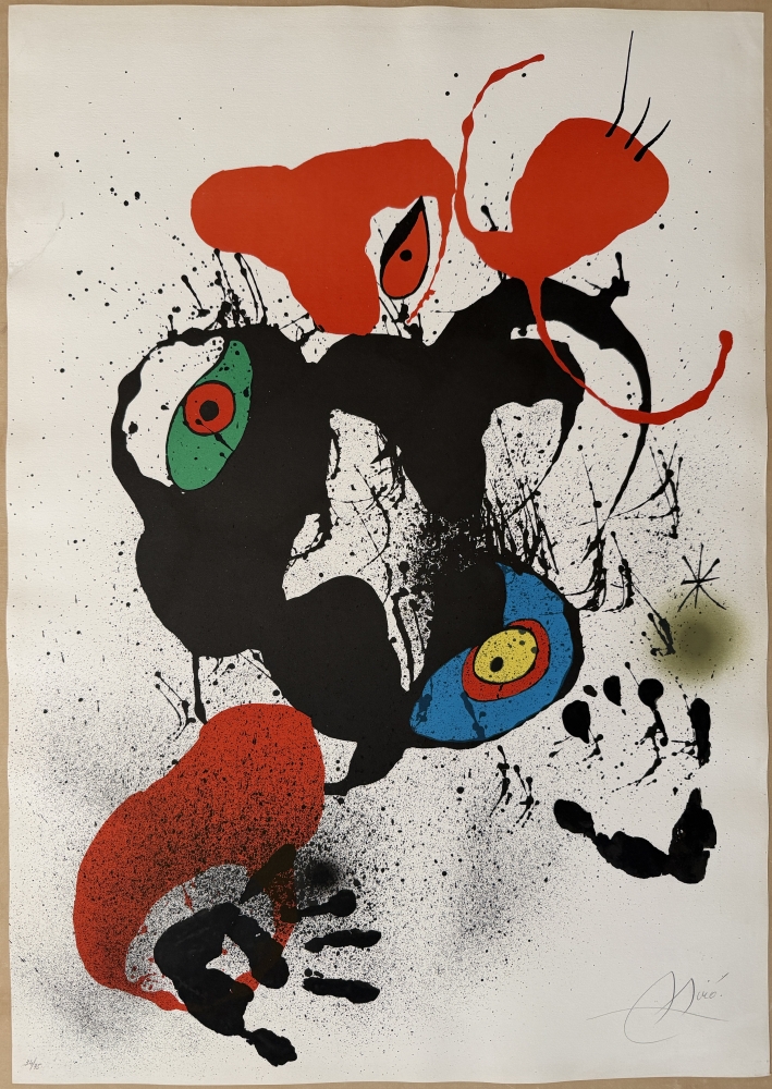 Joan Miró, litografía El Fogainer, 1973, edición limitada, firmada y justificada a mano