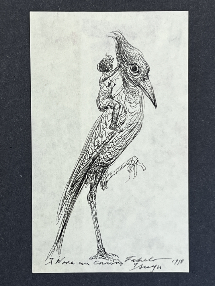 Roberto Fabelo, Cuba, dibujo original a tinta firmado del año 1998