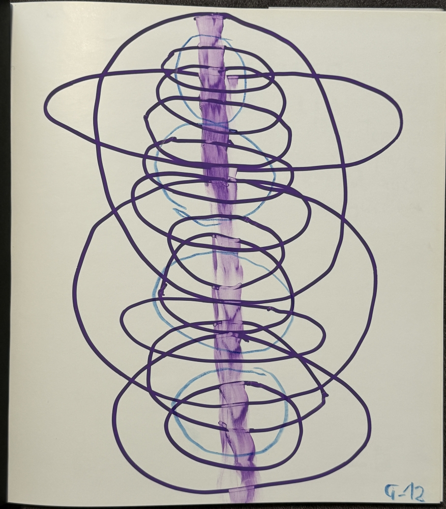 Luis Gordillo, técnica mixta sobre papel, firmada y fechada, año 2012