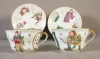 Tazas chinas en porcelana pintada hacia 1800