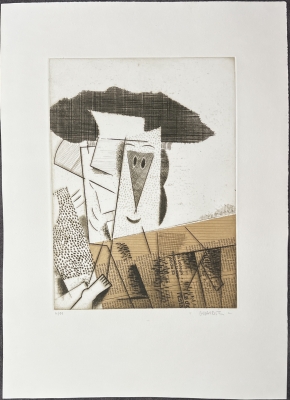 Manolo Valdés, aguafuerte, grabado de 1984, equipo crónica