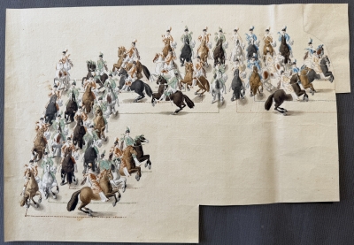 Juego de las Parejas, lápiz, aguada y tinta, coreográfica ecuestre, ca. 1785–1798