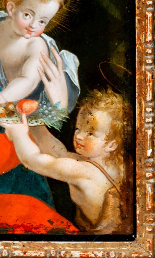 Gregorio Gamarra, Virgen con el niño Jesús y San Juanito, hacia 1607-10, óleo sobre cobre