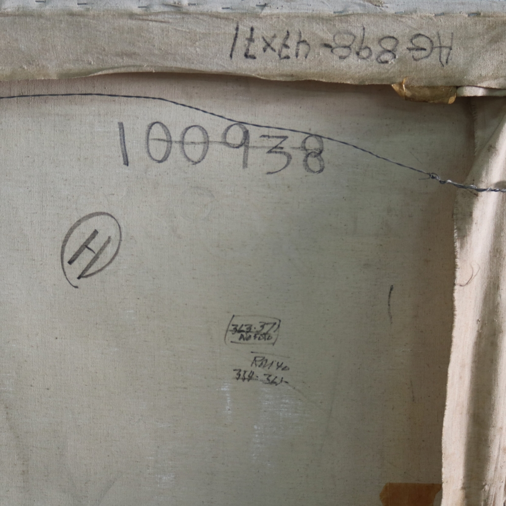 Gino Hollander (1924–2015), gran acrílico sobre lienzo, Figuras, firmado y fechado 1992