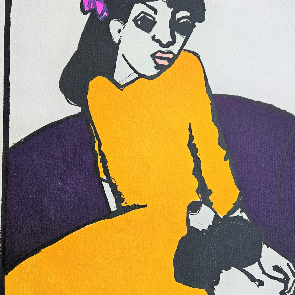Gernot Kissel, ”Mujer con perro”, litografía 41/150, 1970 - 1975