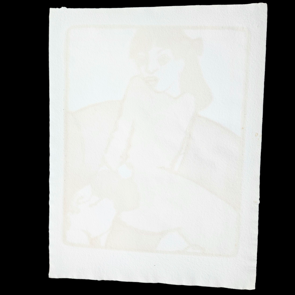Gernot Kissel, ”Mujer con perro”, litografía 41/150, 1970 - 1975