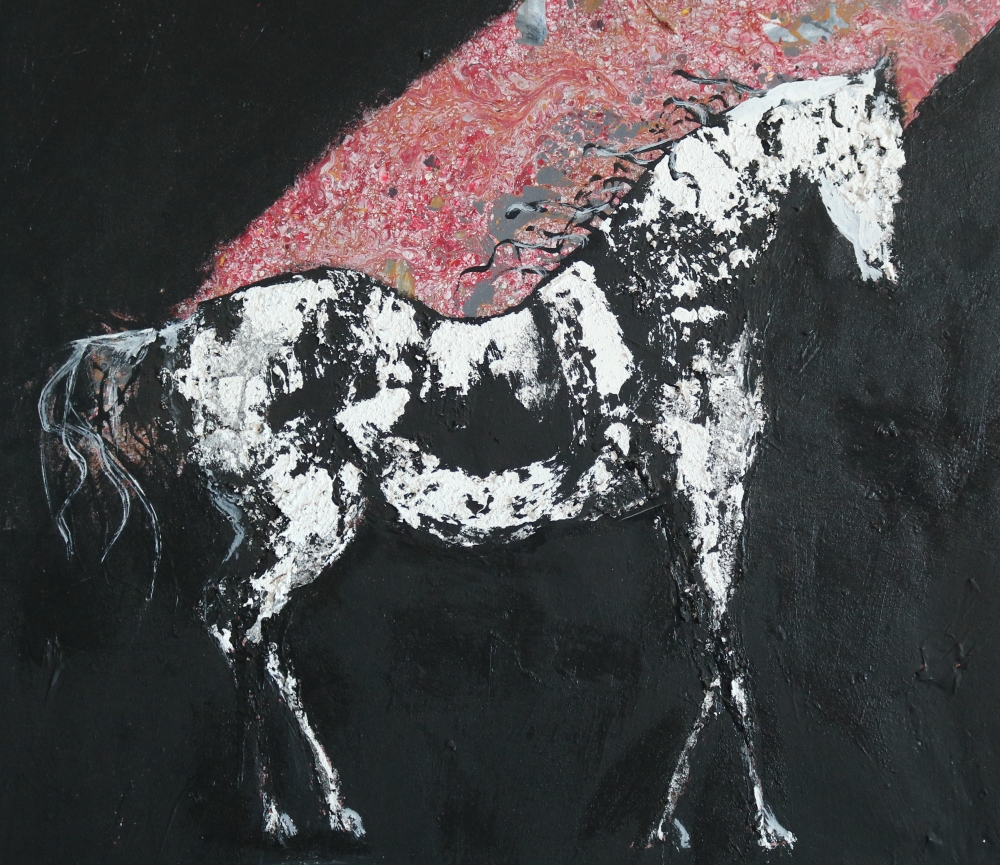 Gino Hollander (1924–2015), Caballo blanco, acrílico sobre lienzo, 2010