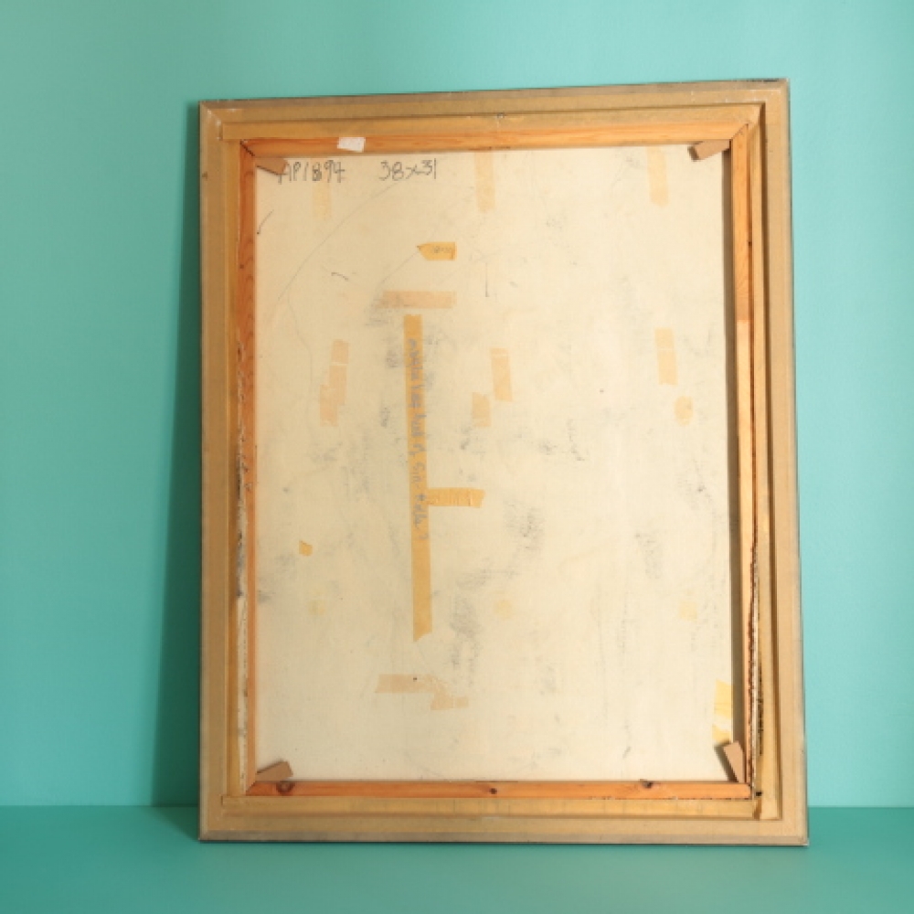 Gino Hollander (1924–2015), Pueblo abstracto, acrílico sobre lienzo, firmado y fechado 2007