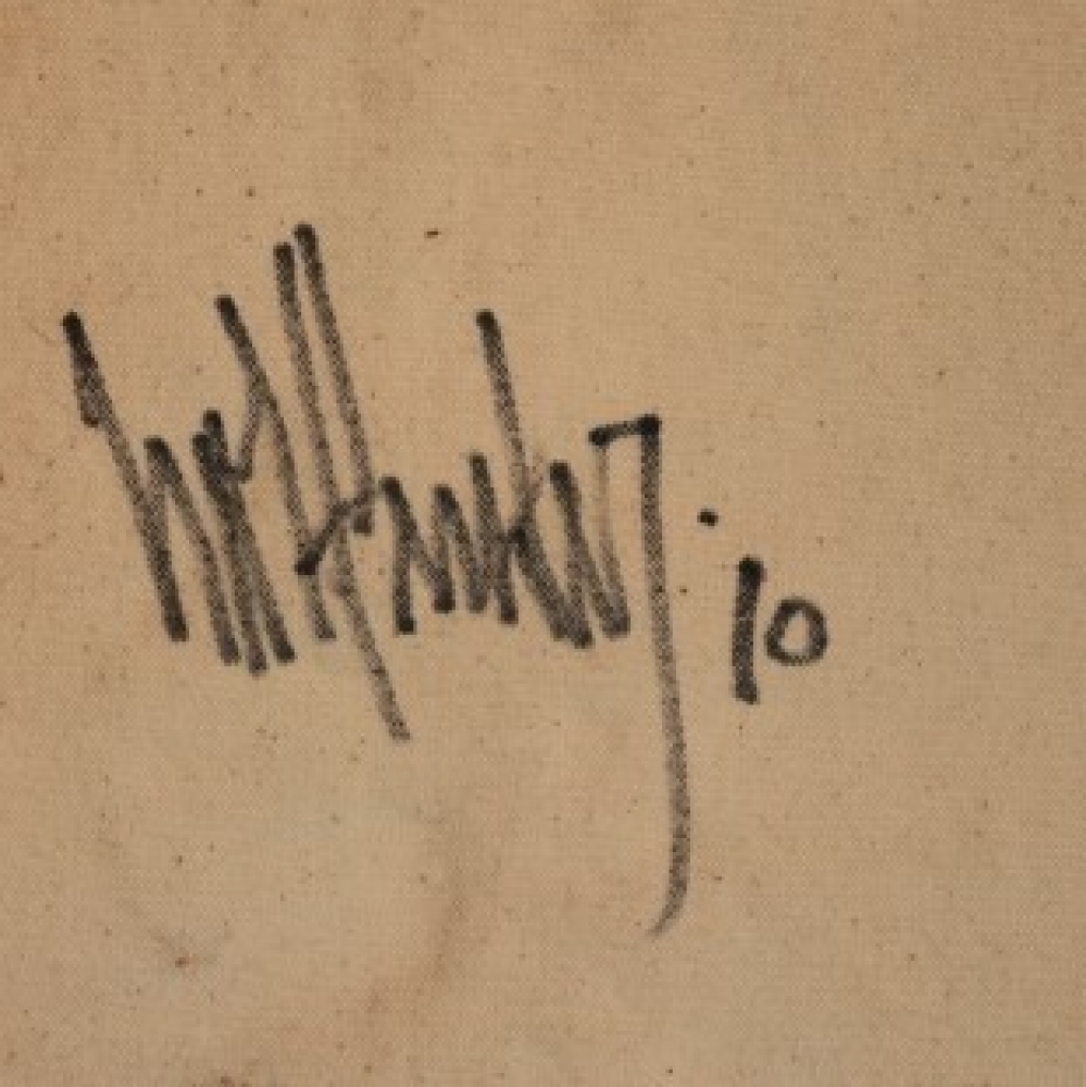 Gino Hollander (1924–2015), Caballo blanco, acrílico sobre lienzo, 2010