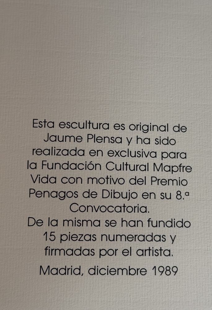 Jaume Plensa, escultura de bronce del año 1989, edición limitada