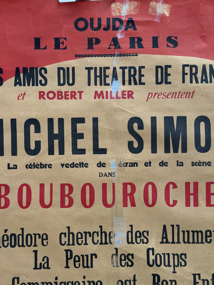 Oujda, le Paris, les amis du theatre de France, Boubouroche, Michel Simon, Marruecos 1960, cartel
