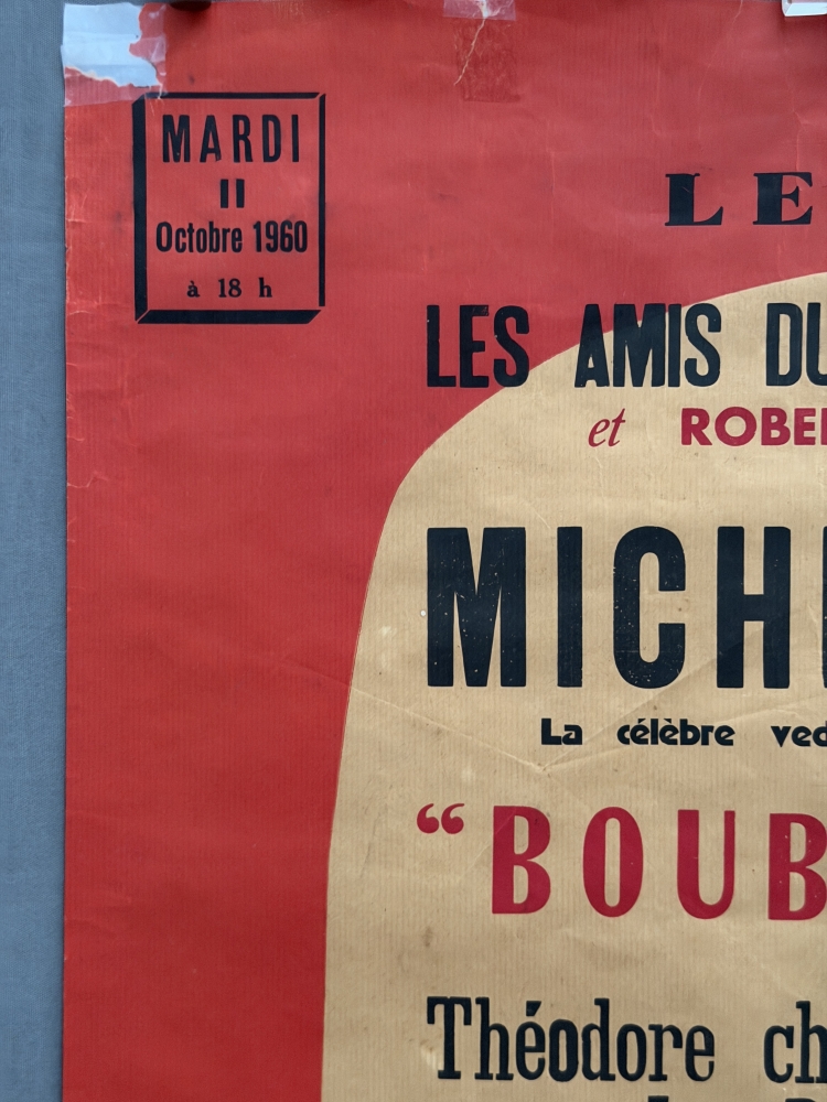 Oujda, le Paris, les amis du theatre de France, Boubouroche, Michel Simon, Marruecos 1960, cartel