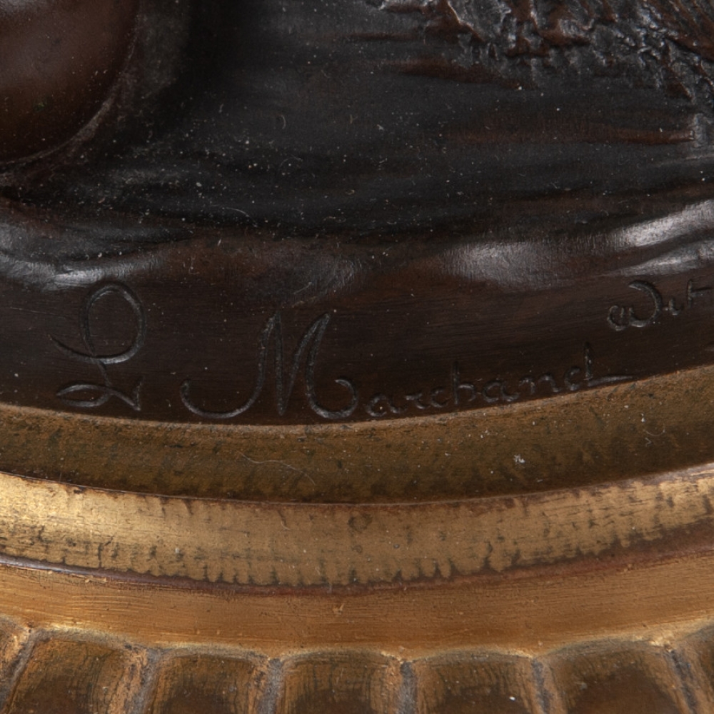 Reloj de sobre mesa, francés del siglo XIX, Leon Marchand a Paris Rue Richelieu 57