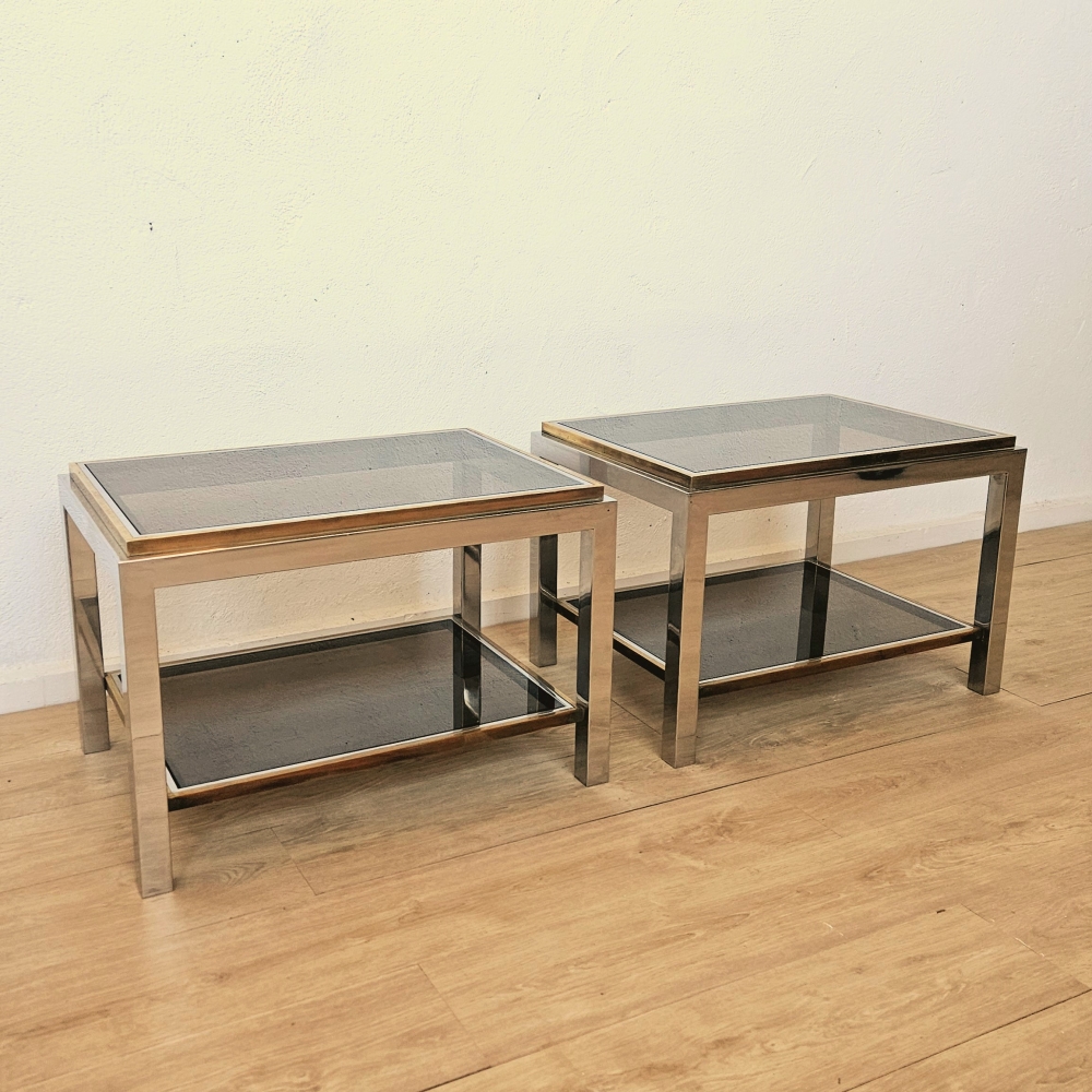 Dos mesas auxiliares de Jean Charles Paris, 1970 - 1975