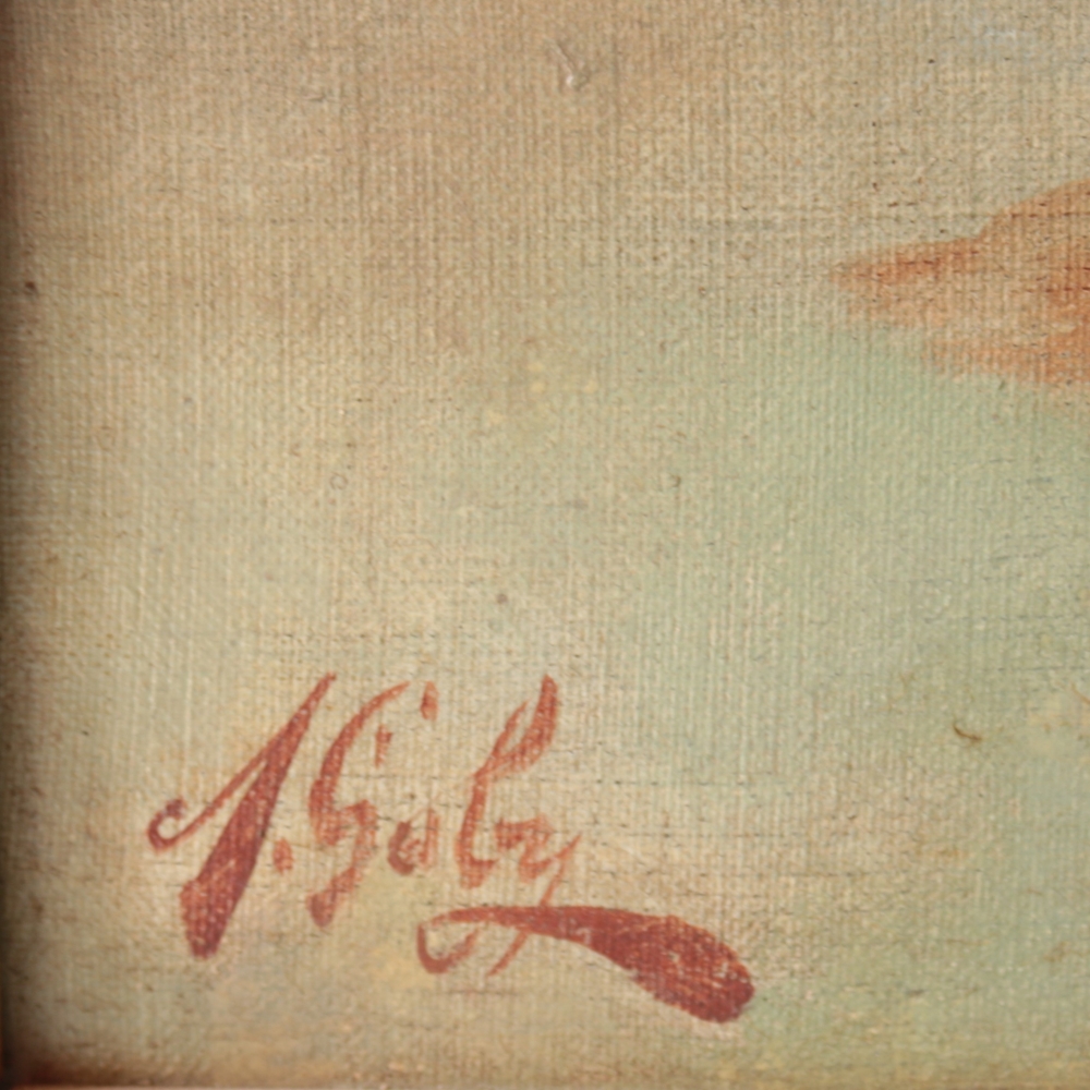 A. Goby, Rosas, escuela europea, óleo sobre lienzo, siglo XX