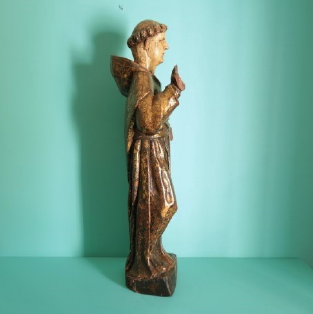 Talla de San Antonio de Padua, madera de castaño policromada y estofada, siglo XVII