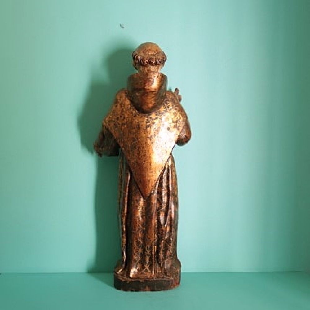 Talla de San Antonio de Padua, madera de castaño policromada y estofada, siglo XVII