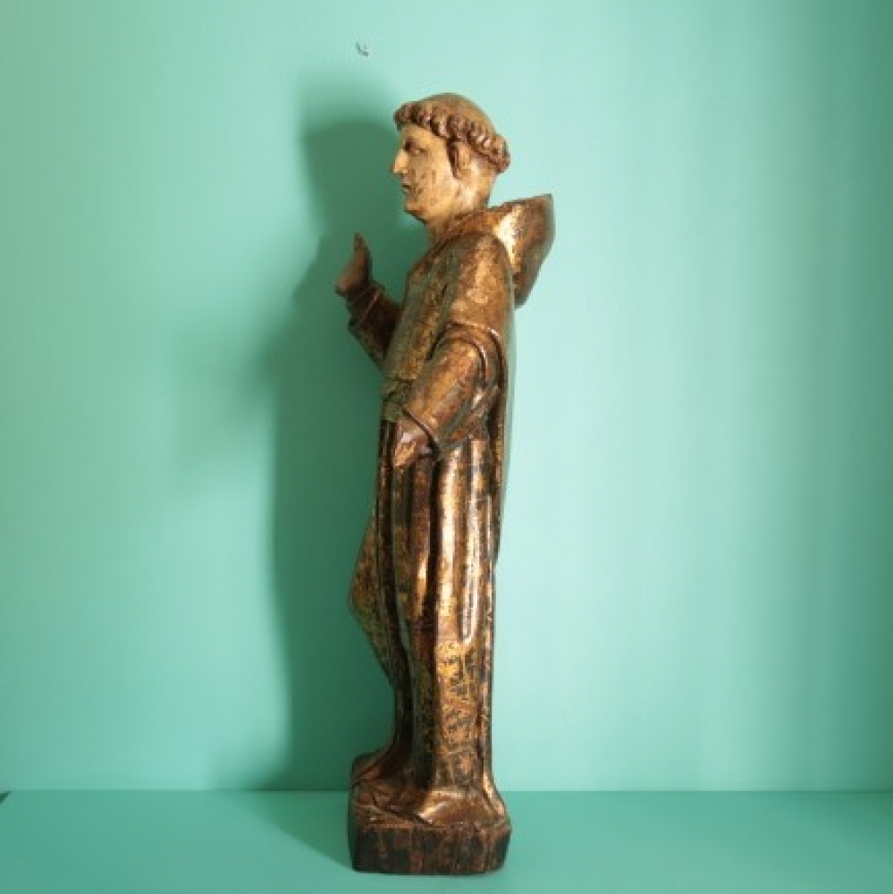 Talla de San Antonio de Padua, madera de castaño policromada y estofada, siglo XVII