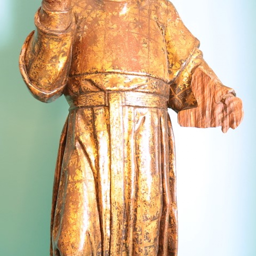 Talla de San Antonio de Padua, madera de castaño policromada y estofada, siglo XVII