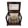 Licorera, palosanto y ébano, ormolú, cristal de Baccarat grabado, Napoleón III, circa 1880, Francia