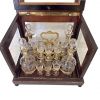 Licorera, palosanto y ébano, ormolú, cristal de Baccarat grabado, Napoleón III, circa 1880, Francia