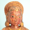 Escultura antigua india de apsara en madera policromada, siglo XIX