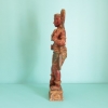Escultura antigua india de apsara en madera policromada, siglo XIX