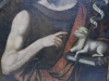 Óleo sobre tela religioso, Cristo con cordero, siglo XVIII