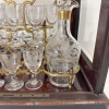 Licorera, palosanto y ébano, ormolú, cristal de Baccarat grabado, Napoleón III, circa 1880, Francia
