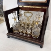 Licorera, palosanto y ébano, ormolú, cristal de Baccarat grabado, Napoleón III, circa 1880, Francia