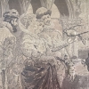 Tapiz mural jacquard antiguo del siglo XIX \"d'après Delleani\", Escena veneciana de gran formato