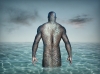 Fotografía digital contemporánea del artista chino Daniel Lee con escena de hombre sirena