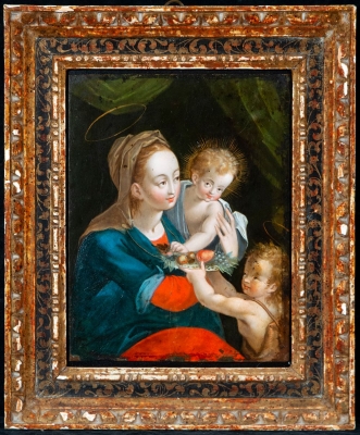 Gregorio Gamarra, Virgen con el niño Jesús y San Juanito, hacia 1607-10, óleo sobre cobre