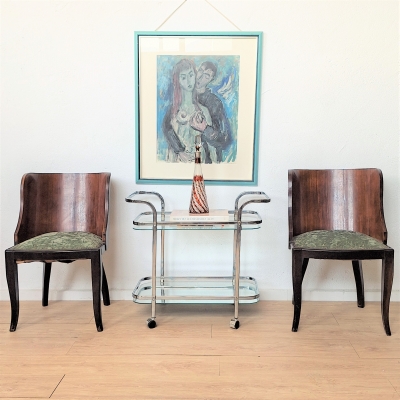 Dos sillas art déco con asiento originales, 1930 - 1935