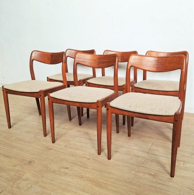Seis sillas mid century de Johannes Andersen para Uldum Møbelfabrik, Dinamarca, 1950 - 1960