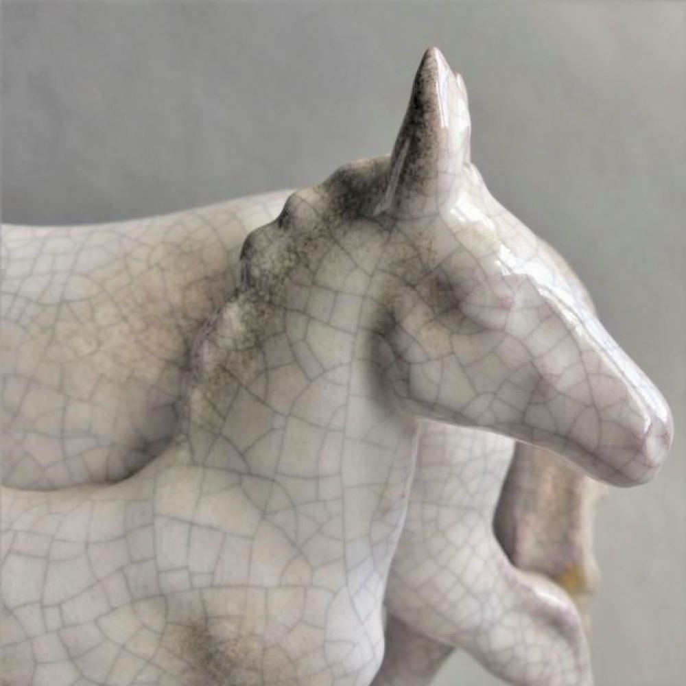 Caballos de cerámica de A. Wagner para la Karlsruher Majolika, 1963