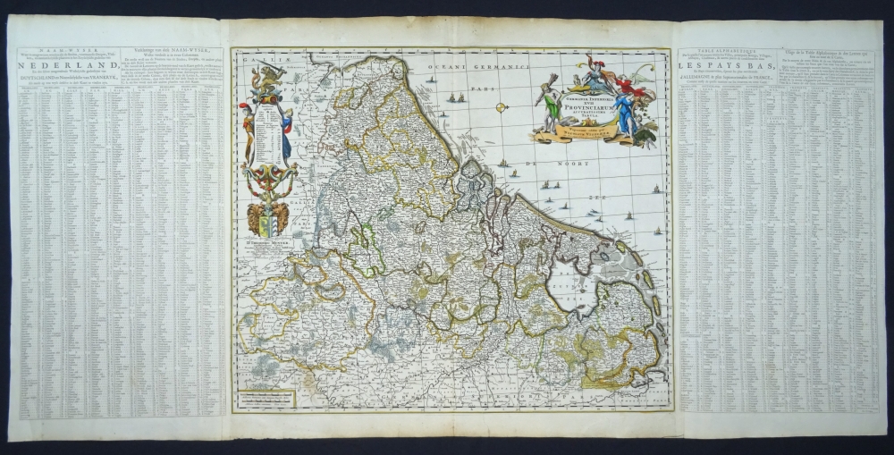 Belgica, Paises Bajos, Luxemburgo, N. Visscher, 1690, Germaniae Inferioris XVII Provinciarum Acuratissima Tabula Nuperrime edita per Nicolaum Visscher