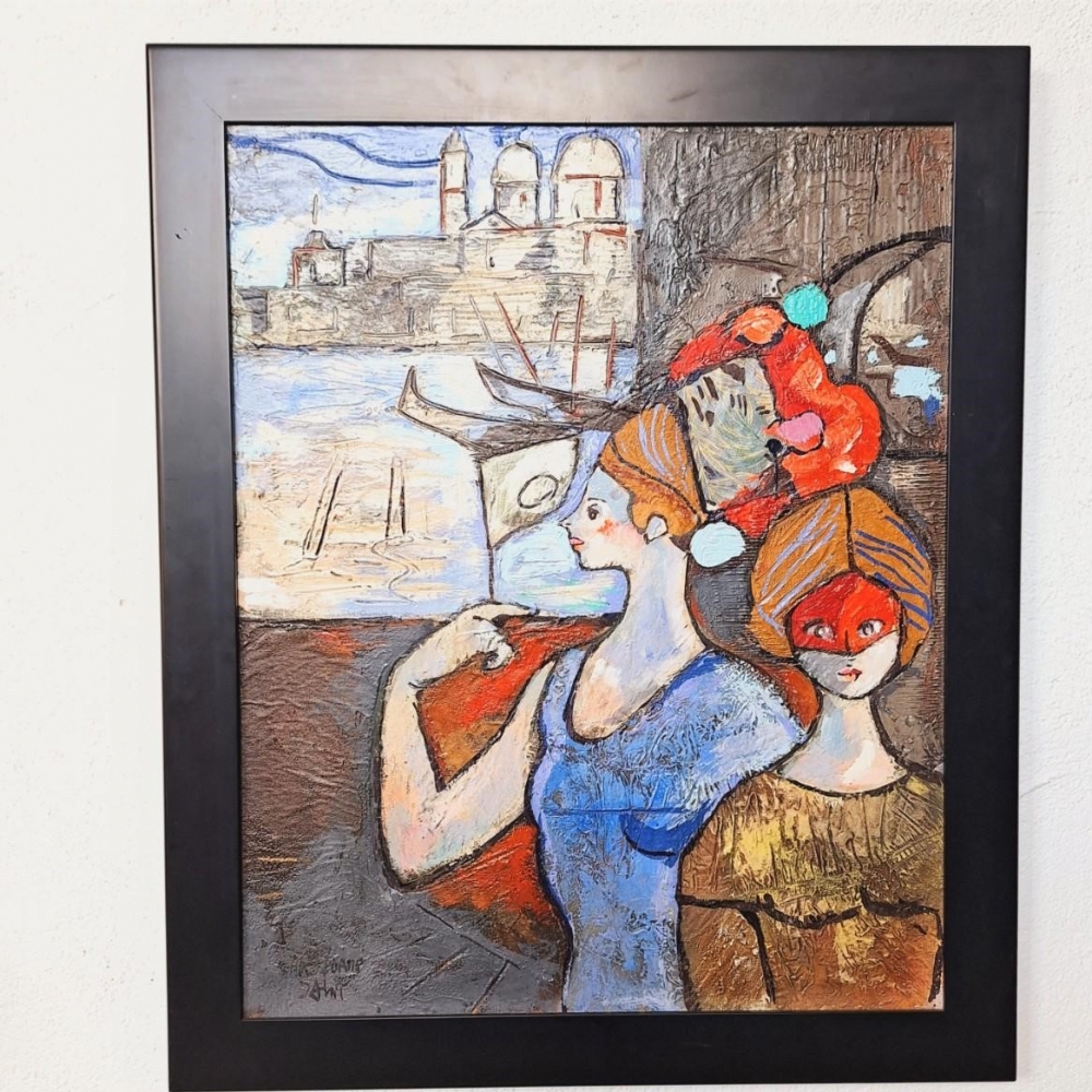 Cuadro al óleo ”Venecia” de Otto Stawi Karlsruhe, 1960 - 1970