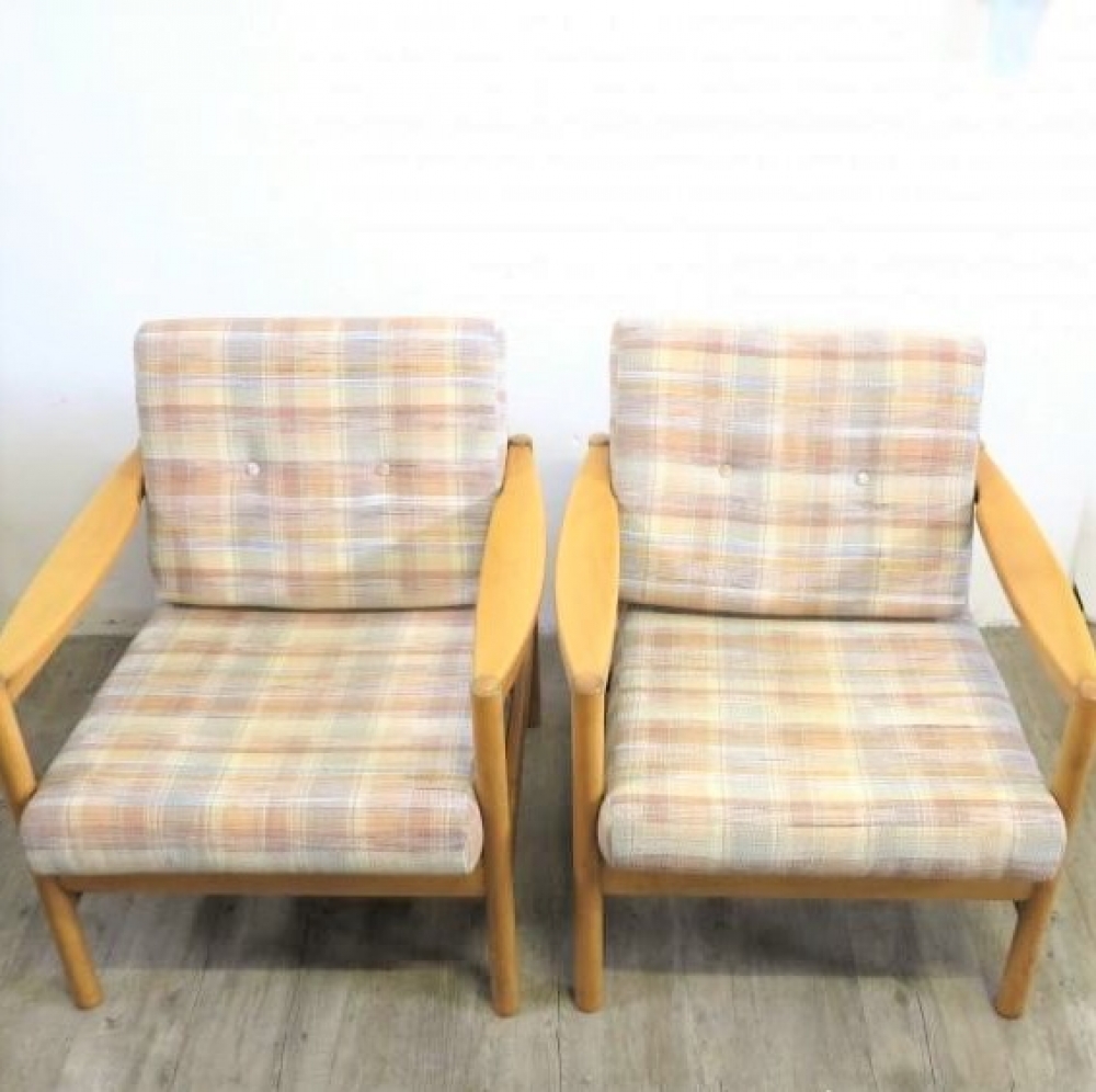 Dos sillones de diseño de Walter Knoll con su tejido original, 1960 - 1970