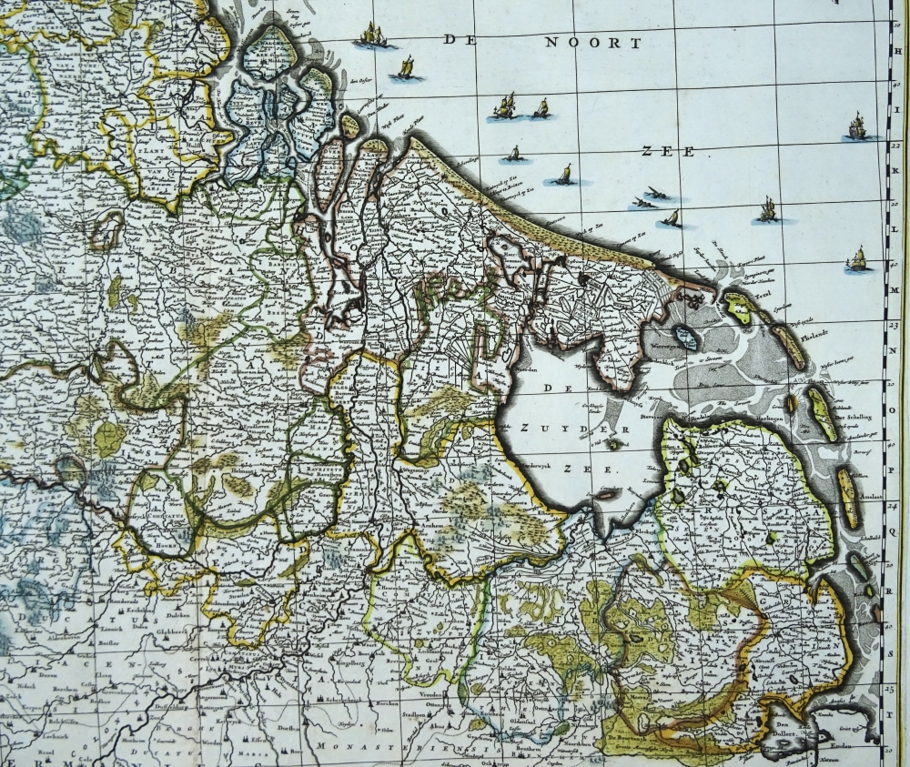 Belgica, Paises Bajos, Luxemburgo, N. Visscher, 1690, Germaniae Inferioris XVII Provinciarum Acuratissima Tabula Nuperrime edita per Nicolaum Visscher