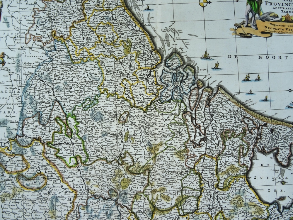 Belgica, Paises Bajos, Luxemburgo, N. Visscher, 1690, Germaniae Inferioris XVII Provinciarum Acuratissima Tabula Nuperrime edita per Nicolaum Visscher