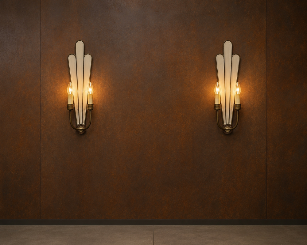 Pareja de apliques Mid-Century, espejos, 1960s, Hollywood regency