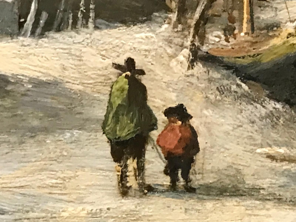 ‘’Paysage d’Hiver aux Patineurs‘’, Charles Henri Joseph Leickert (1818-1909), óleo sobre roble, siglo XIX