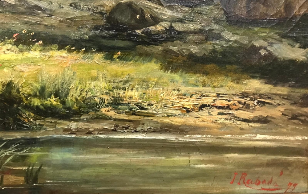 “Paisaje Lacustre con Vacas”, Joan Rabadá i Vallbé (1850-1899), 1879