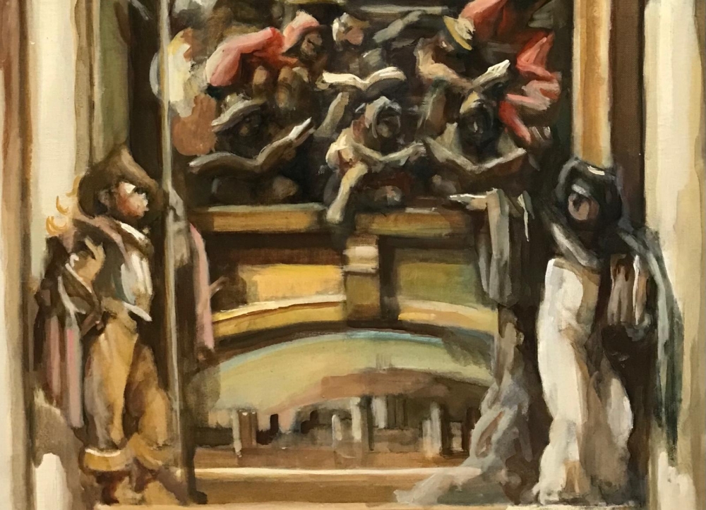 “Apoteosis de Cervantes”, escuela europea de mediados del siglo XX
