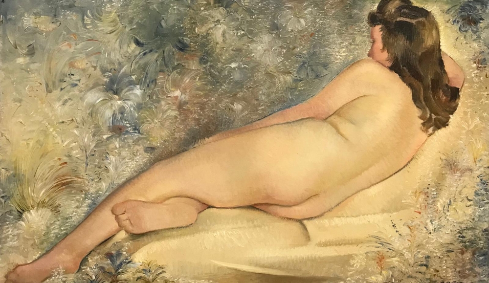 \"Reposo Contemplativo entre Flores\", Henricus Franciscus Petrus Antheunis (1905-1975), primera mitad del siglo XX 