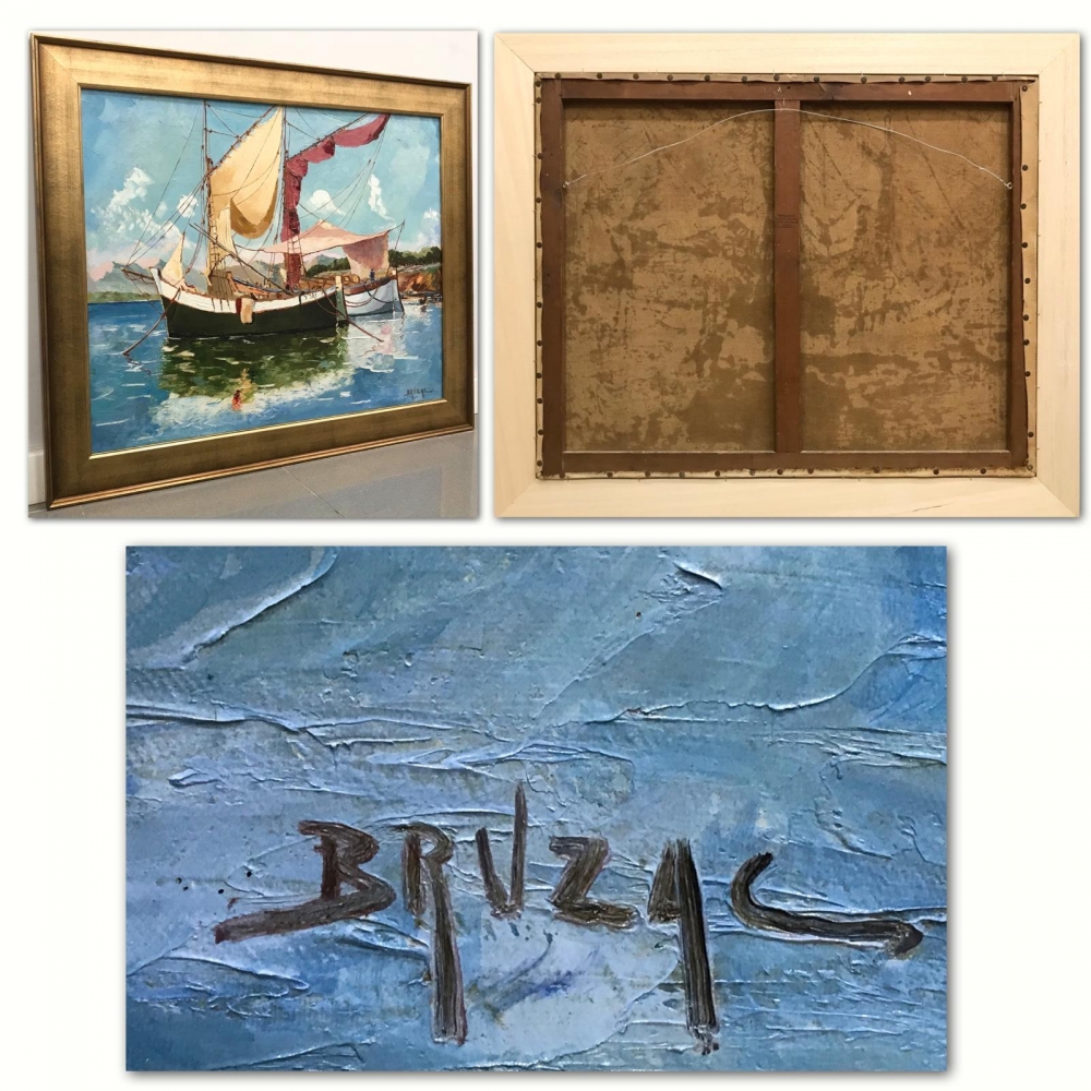 ”Tartane à Antibes”, Victor Bruzac (1895-1977), años 50-60 del siglo XX