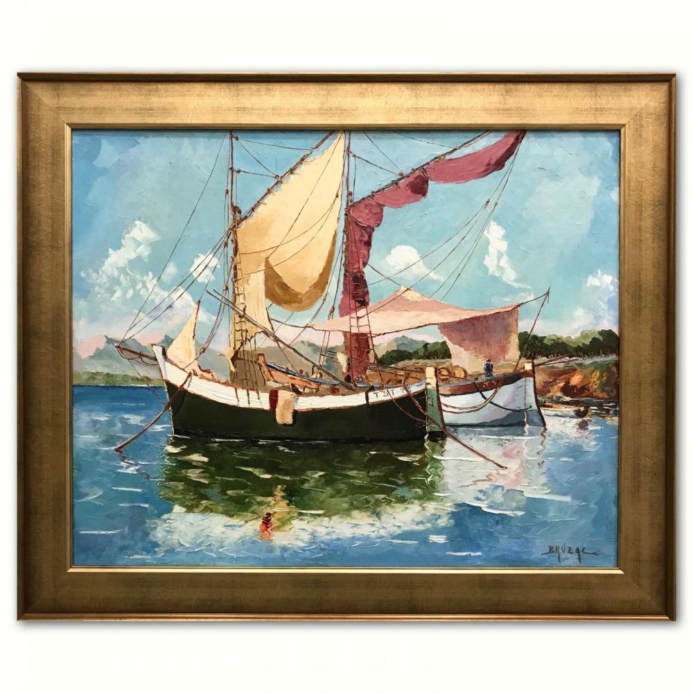 ”Tartane à Antibes”, Victor Bruzac (1895-1977), años 50-60 del siglo XX