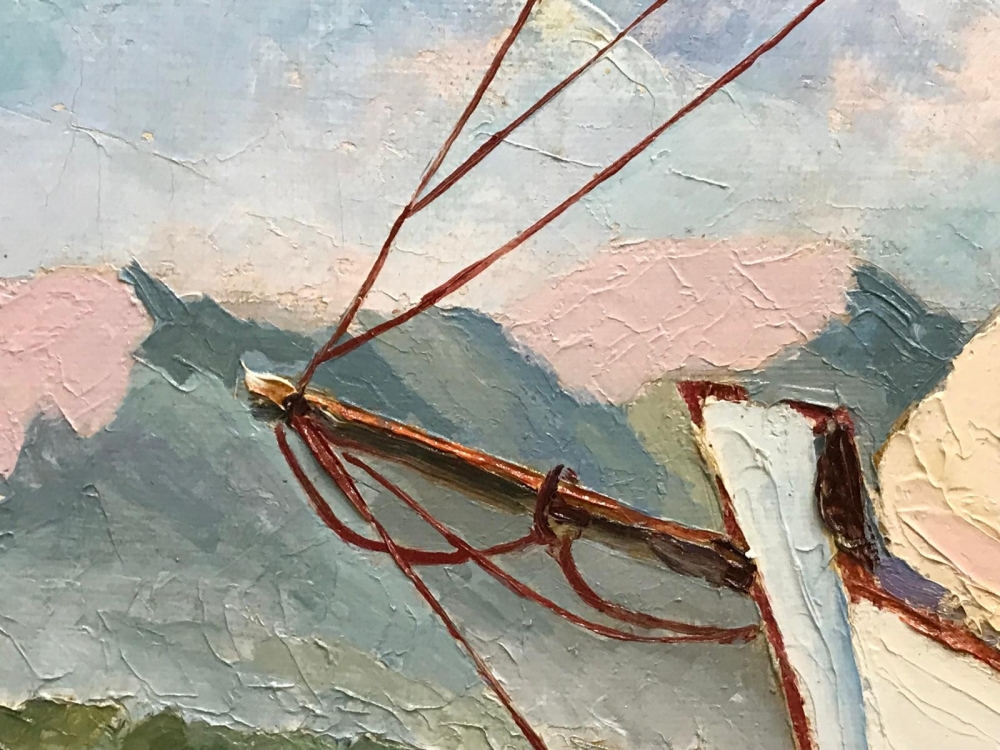 ”Tartane à Antibes”, Victor Bruzac (1895-1977), años 50-60 del siglo XX