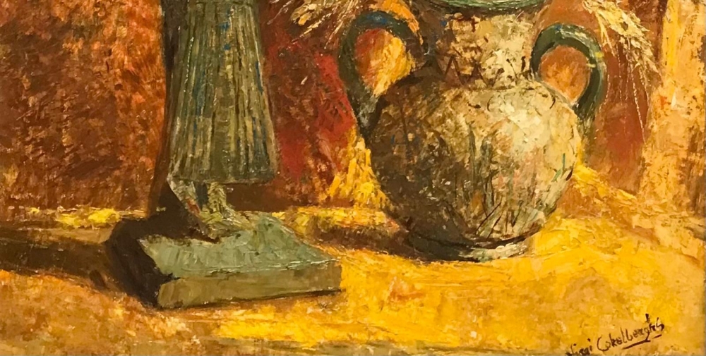 “Naturaleza Muerta con Ushabti y Jarrón”, Virginie Cokelberghs (1893-1967), ca. 1945